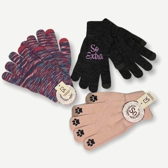 SO Women’s Texting Gloves 3 Pack Bundle - Picture 4 of 4
